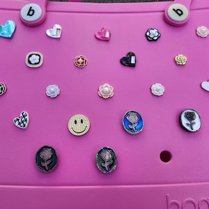 Bogg Bag Charm Simple DAINTY Gold, Black, Rose gold, Rhinestones, Pearls, Hearts, Flowers, Bogg Bag Charms Acessories Beach Bag Pop In Bit