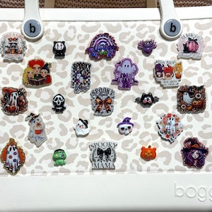 Halloween Bogg Bag Charms: Spooky Pumpkin, Ghost, Skeleton