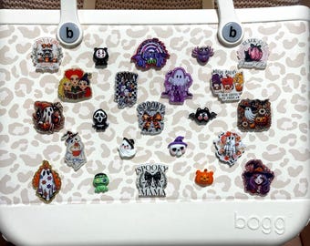 Halloween Bogg Bag Charms: Spooky Pumpkin, Ghost, Skeleton