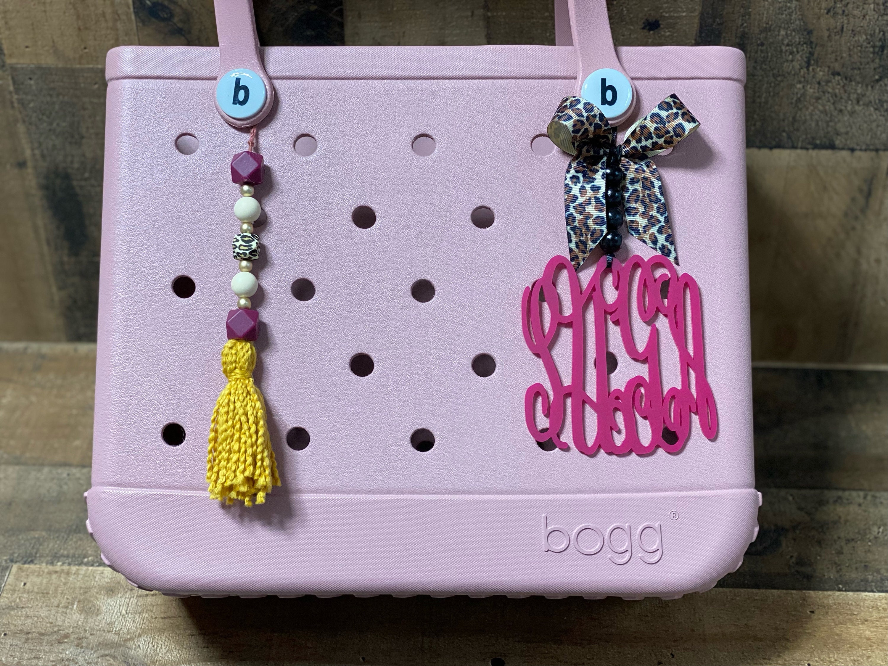 Bogg Bag Tag Monogram Bow Bag Tag Tassel Ribbon / Car Charm / Etsy