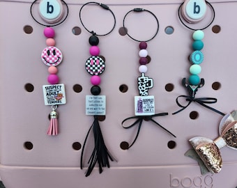 Personalized Bogg Bag Tassel: Beaded Charm, Funny Book Reader