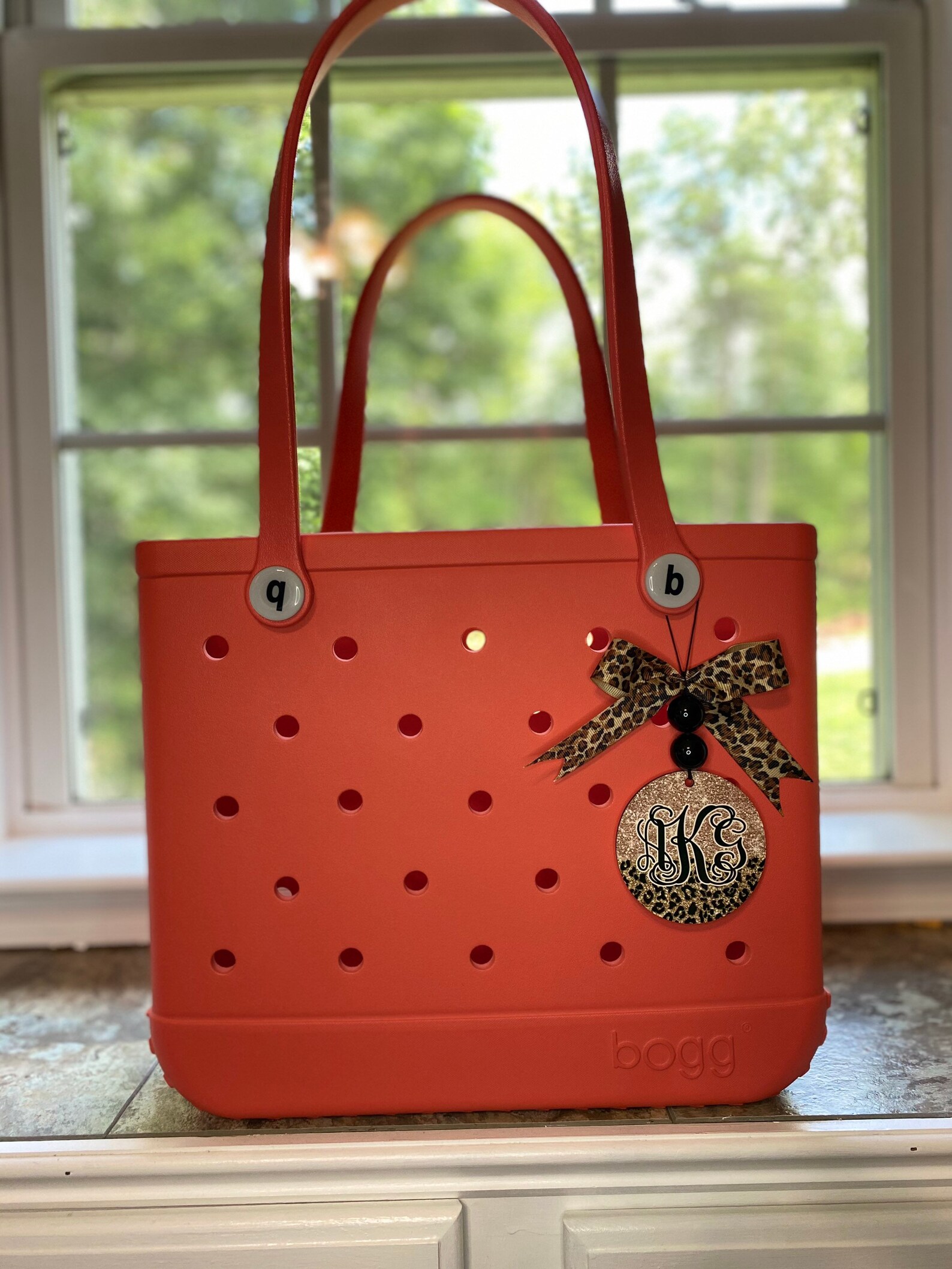 Bogg Bag Tag Monogram Initials Leopard Monogram Ribbon / Car Etsy