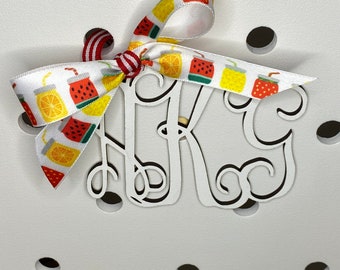 Monogram Bogg Bag Charm: Watermelon Ribbon, Personalized Tag