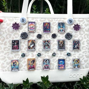 Bogg Bag Charm Punk Rock Skeleton Skull Witch Goth Witchy Vibes Spooky Tarot Cards Beach Bag Pop In Bit