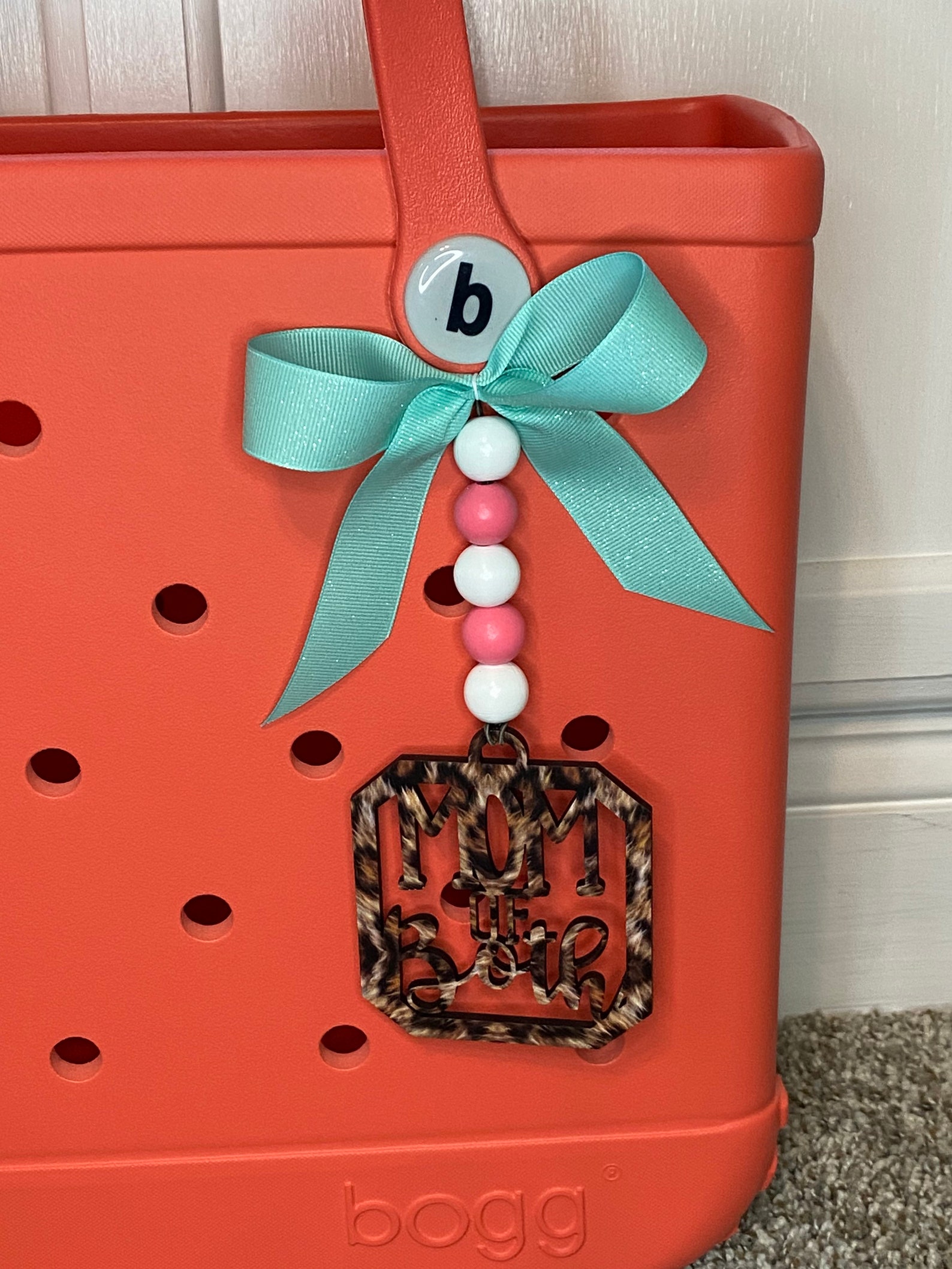 Bogg Bag Tag Monogram Pineapple Leopard Ribbon / Car Charm / Etsy