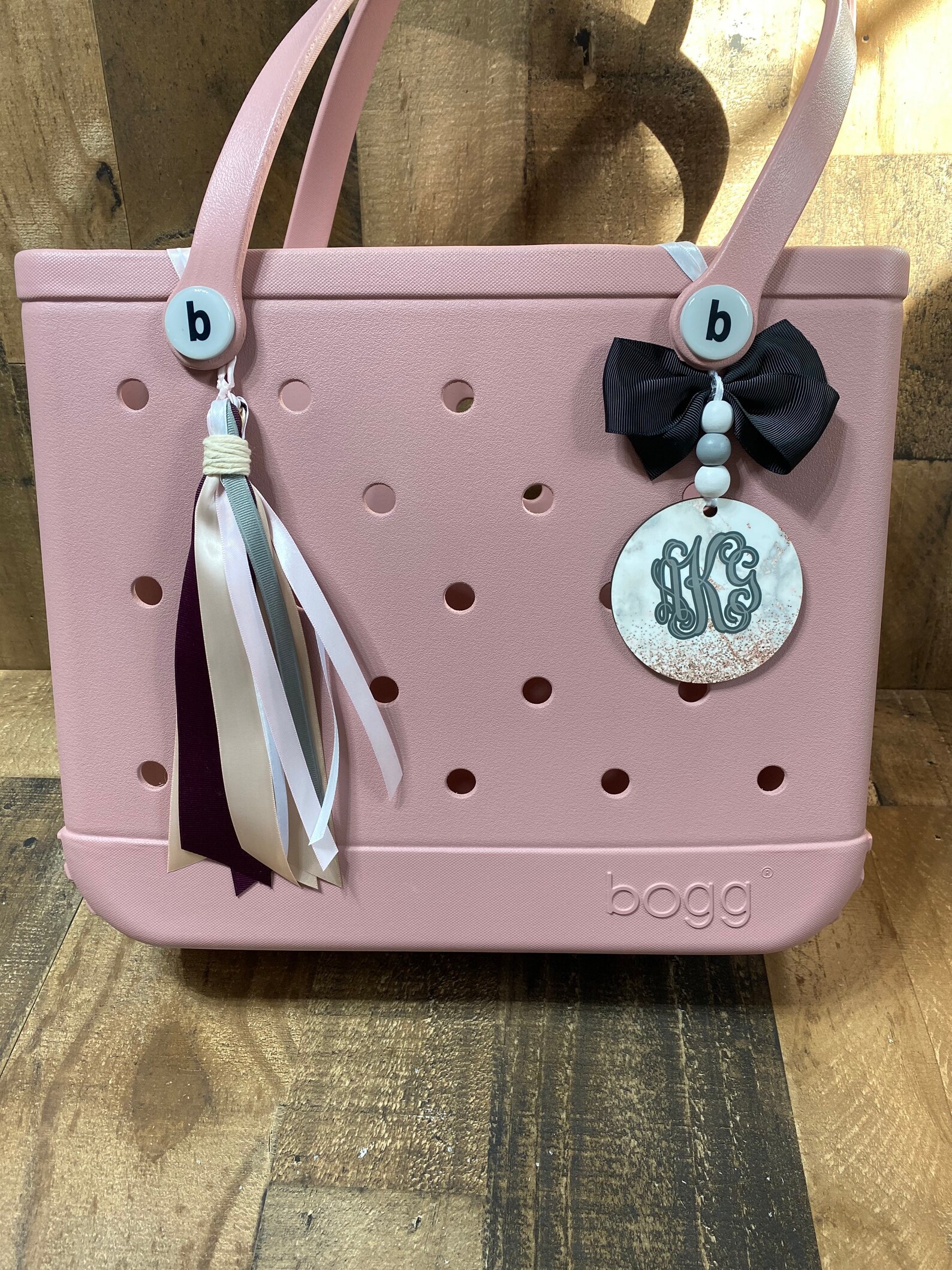 Blush Bogg Bag Tag Monogram Initial Name Leopard Monogram Etsy