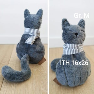 刺繍ファイル ITH 猫ぬいぐるみカルロッタ 16 x 26 cm 6x10" サイズ M、pes vp3 jef hus dst saw exp 子猫ミーゼ ニャー CinCiDesign