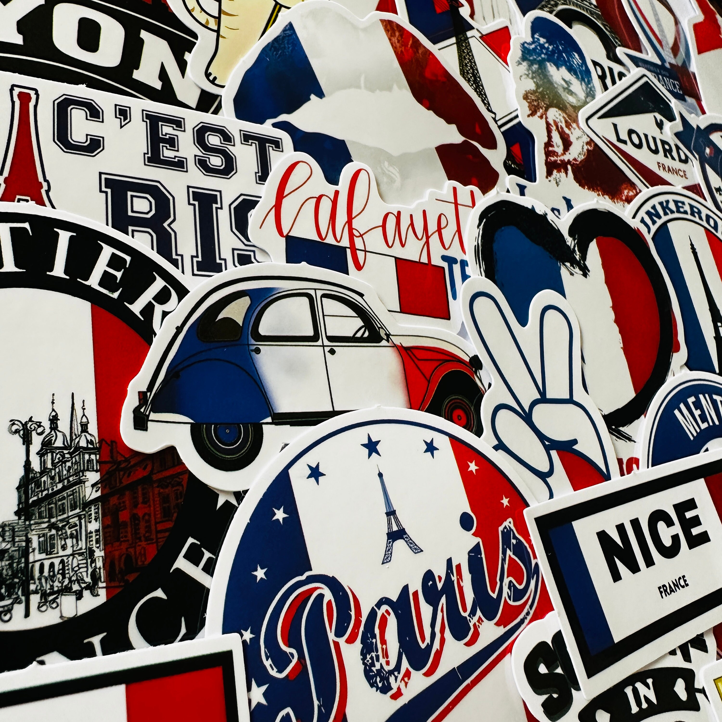 25/50 Vinyl France Stickers, Die Cut Decal Set, Waterproof Reusable ...