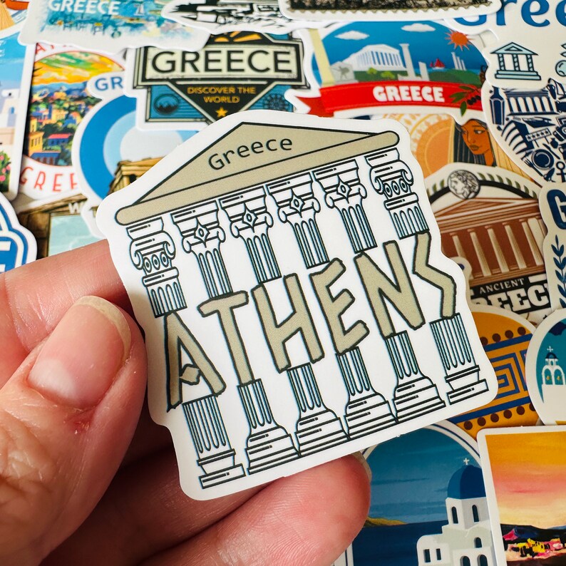 25/50 Vinyl Greece Stickers, Die Cut Decal Set, Waterproof Reusable ...