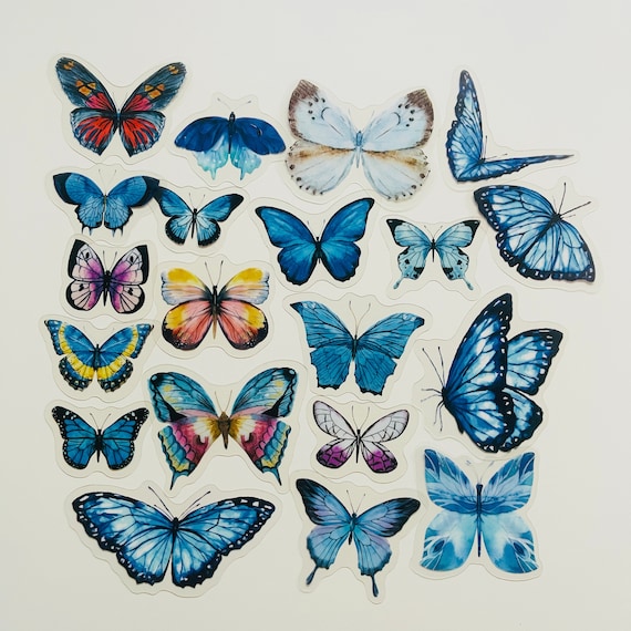 Holographic Butterfly Stickers - Waterproof Shiny Decals For DIY, Scrapbooking, Journals (20pcs)