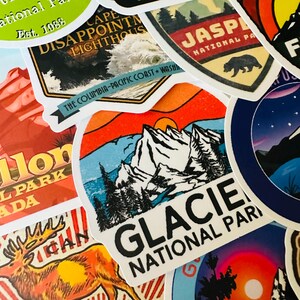 25/50 Vinyl Canadian National Park Stickers, Die Cut Decal Set ...