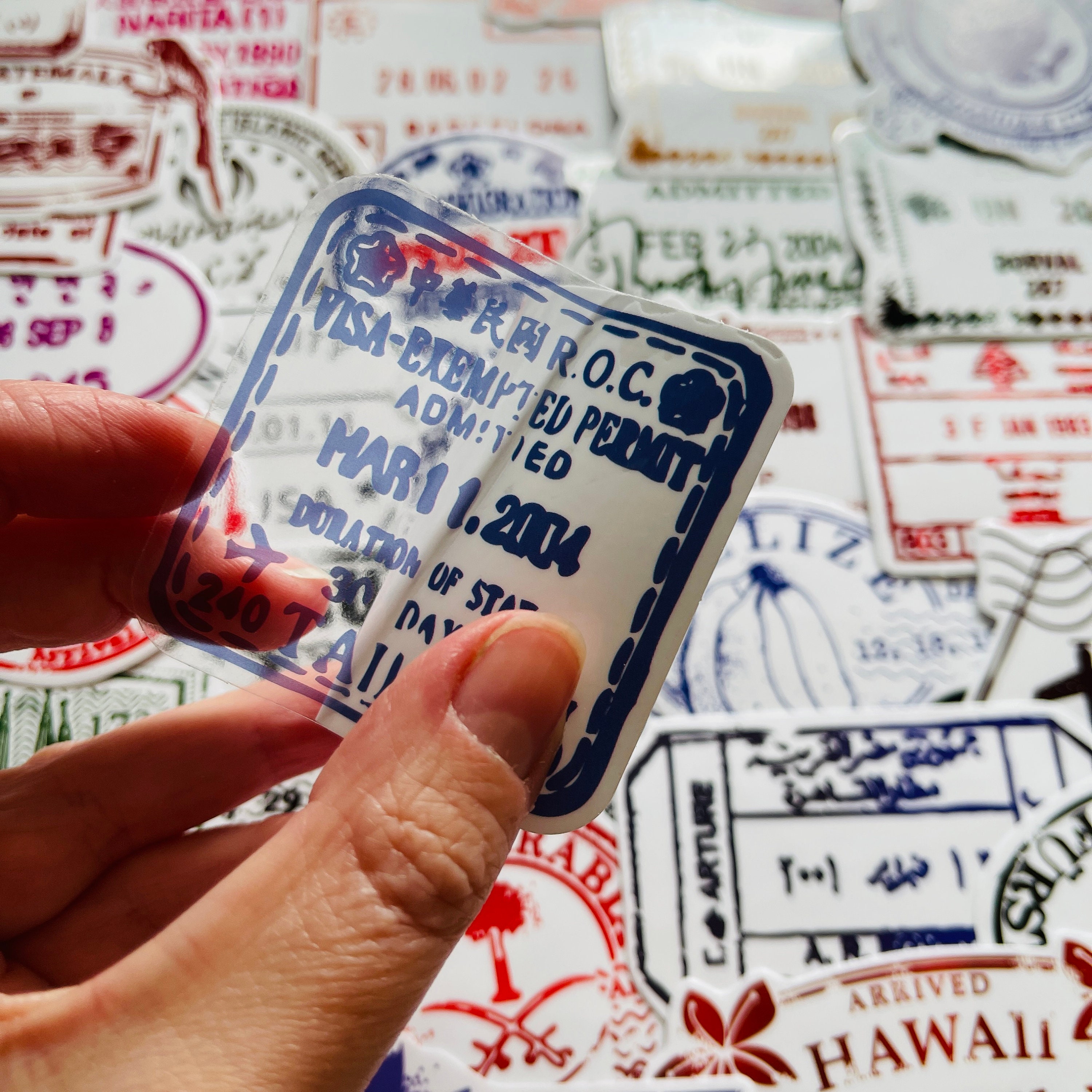 25/50 Vinyl Clear Passport Stamp Stickers Die Cut Decal Set Etsy