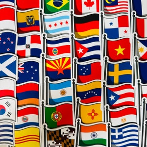 25/50 Vinyl Reiseaufkleber, gestanzte Abziehbild-Set, wasserdicht wiederverwendbar, Globale Welt Land USA Zustand Flagge Stempel, Laptop Journal Planer Hülle