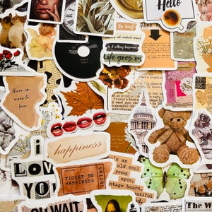 25/50 vinyl antieke plakboekstickers, gestanste stickerset, waterdicht herbruikbaar, vintage nostalgische curiosa, oude fotoalbumhoes, geen residu