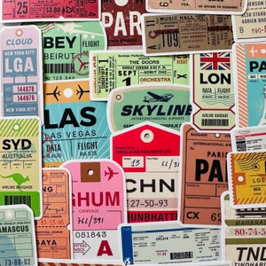 20/40 Vinyl Travel Ticket Aufkleber, gestanzte Aufkleber, wasserdicht, wiederverwendbar, World Globe Air Gepäck Theater Konzert, Journal Planer Case