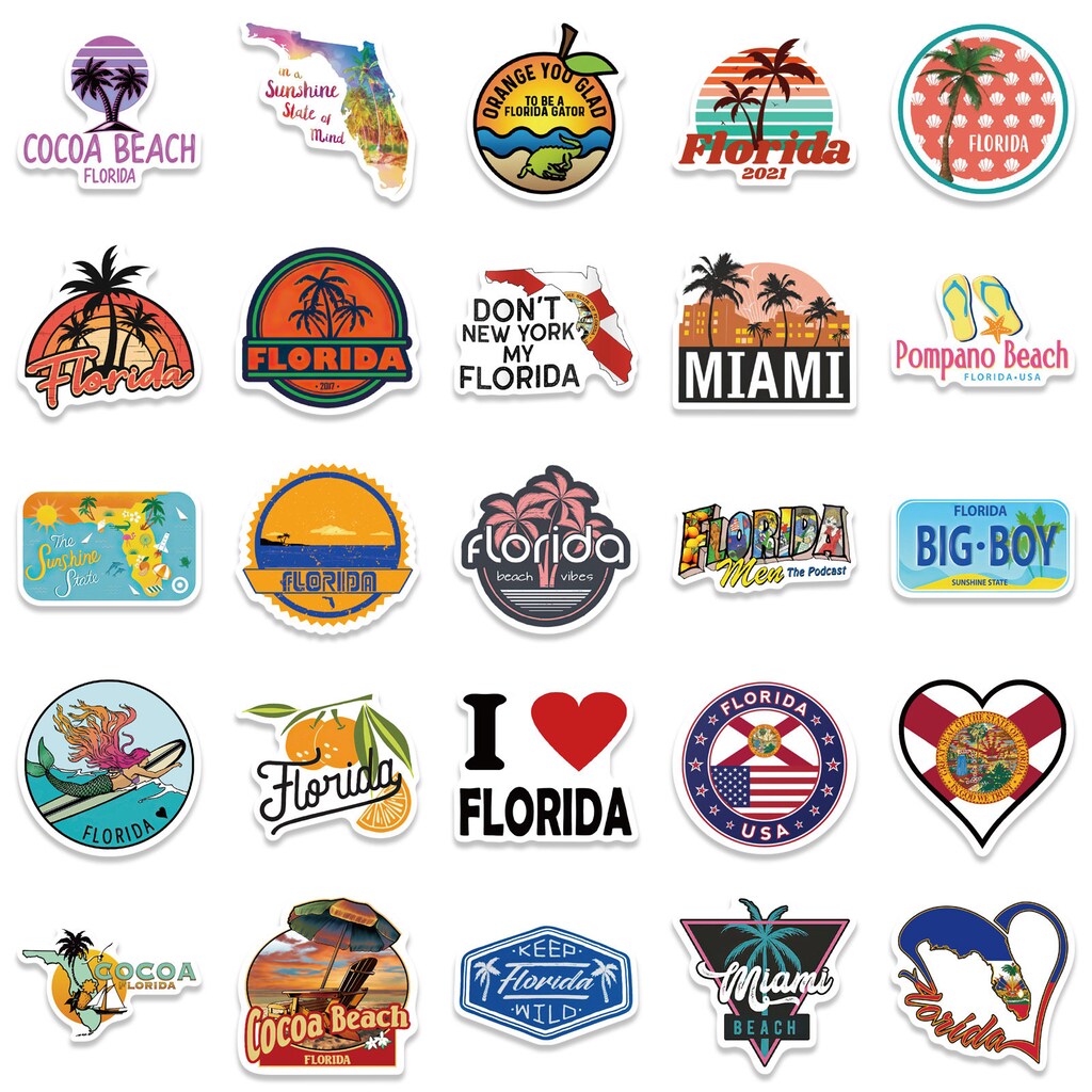 LUSEOAN 100 Stuzzicadenti Con Bandiera Della Florida - Decorazioni Per Cocktail, Cupcake, Frutta E Antipasti - Bandierine USA A Tema Florida, 3,5x2,5 Cm
