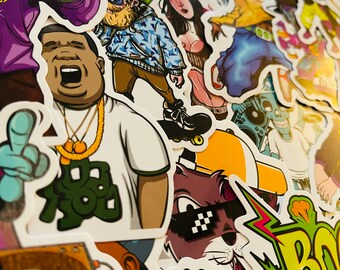 120 Adesivi In Vinile Graffiti Calico – Impermeabili – 4-8 Cm – Per Laptop, Bottiglie, Skateboard, Valigie