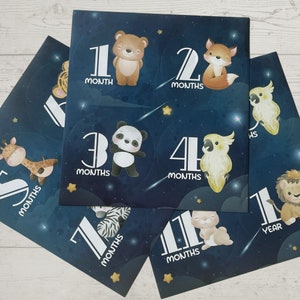 Lot de 32 autocollants d'étape de bébé de 4 po., jeu d'autocollants de croissance du développement de l'enfant, décoration de journal intime pour le premier journal photo de cartes, douche de naissance parent-bébé