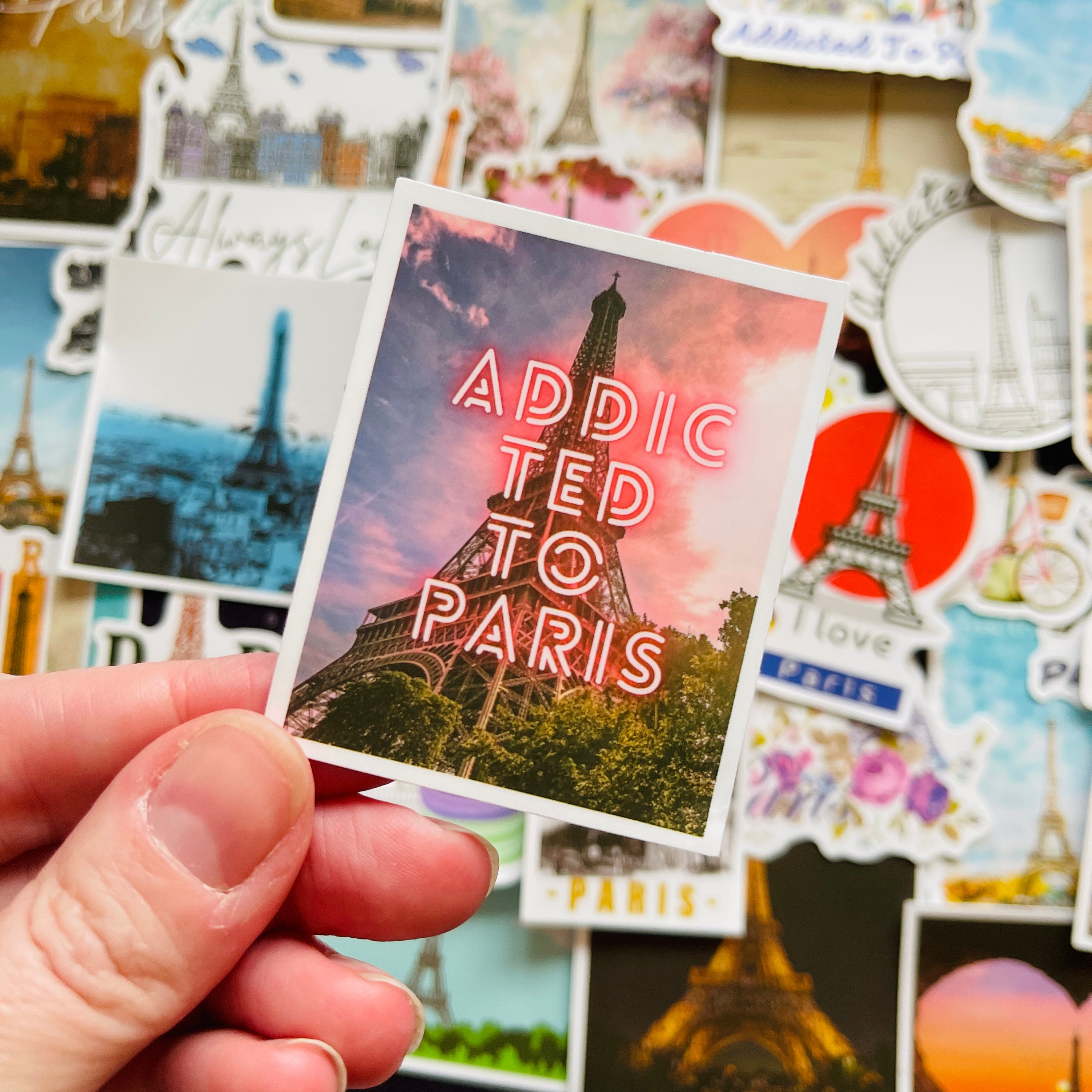 25/50 Vinyl Paris Stickers, Die Cut Decal Set, Waterproof Reusable ...