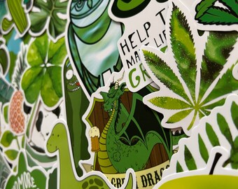 HYBRID Sticker Die-Cut Decal - Self-Adhesive Vinyl Green Environmental Decal For Cars & More