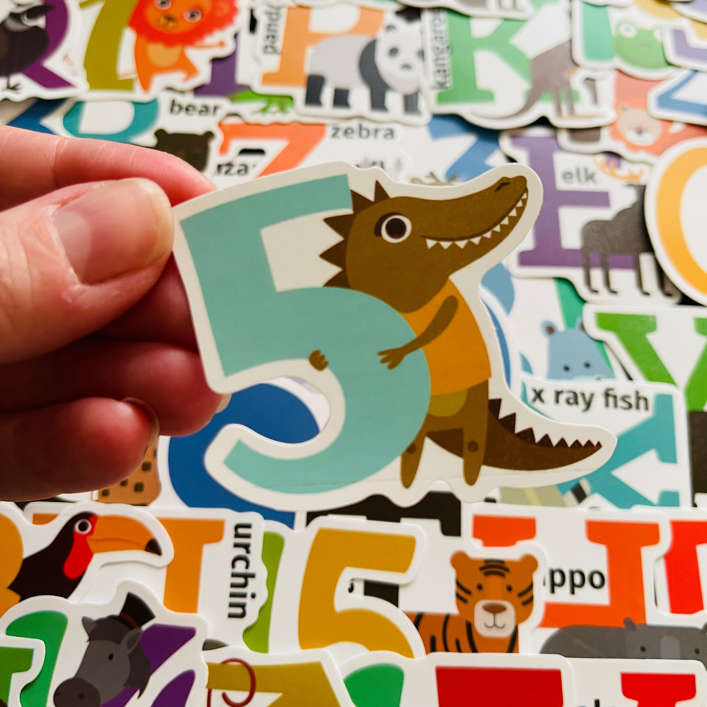 25/50 Vinyl ABC 123 Stickers, Die Cut Decal Set, Waterproof