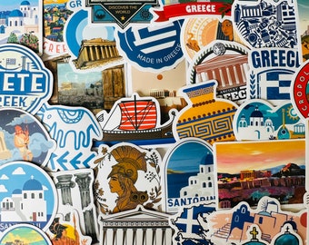 25/50 Vinyl Griechenland Aufkleber, sterben Schnitt Aufkleber Set, wasserdicht wiederverwendbar, Altgriechisch Athen, Europa Urlaub, Reiseplaner Journal Fall Geschenk