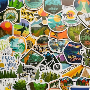 stocking stuffer earth sticker explore sticker decal travel sticker for journals Mountain sticker for hikers adventure mountain scene