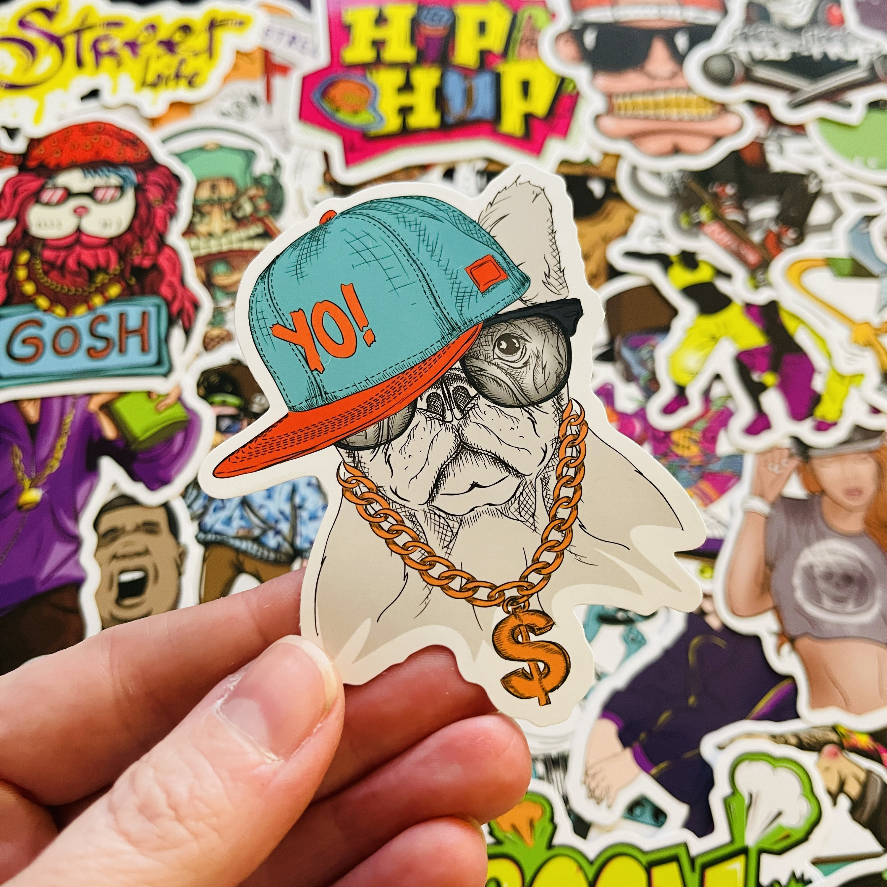 25/50 Vinyl Hip Hop Theme Stickers, Die Cut Decal Set, Waterproof ...