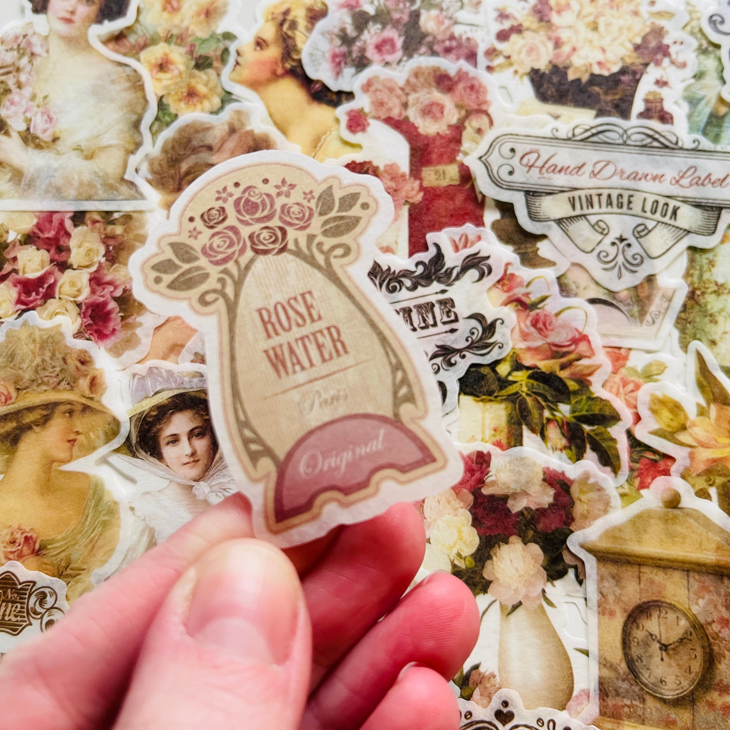 Curios Sticker 30 Opaque Curios Sticker Pack, Vintage Victorian Lady Ephemera Flower ...