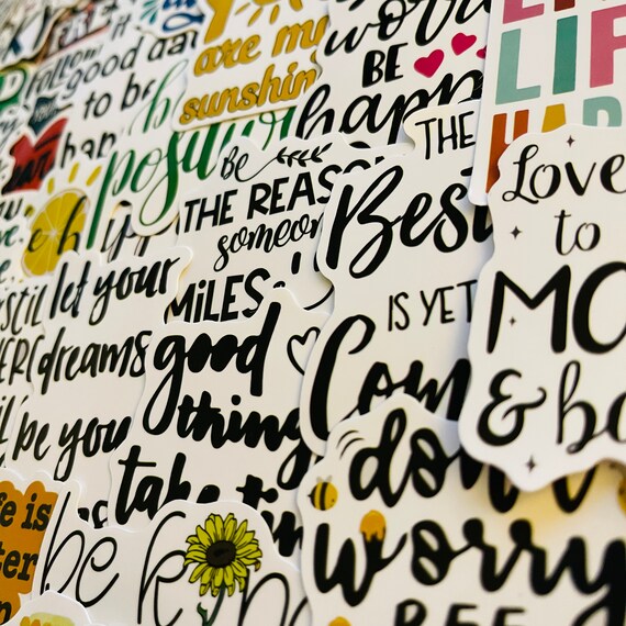 BEATRI 50Pcs Inspirational Stickers Pack - Motivational Vinyl Decals For Water Bottles, Laptops, Journals