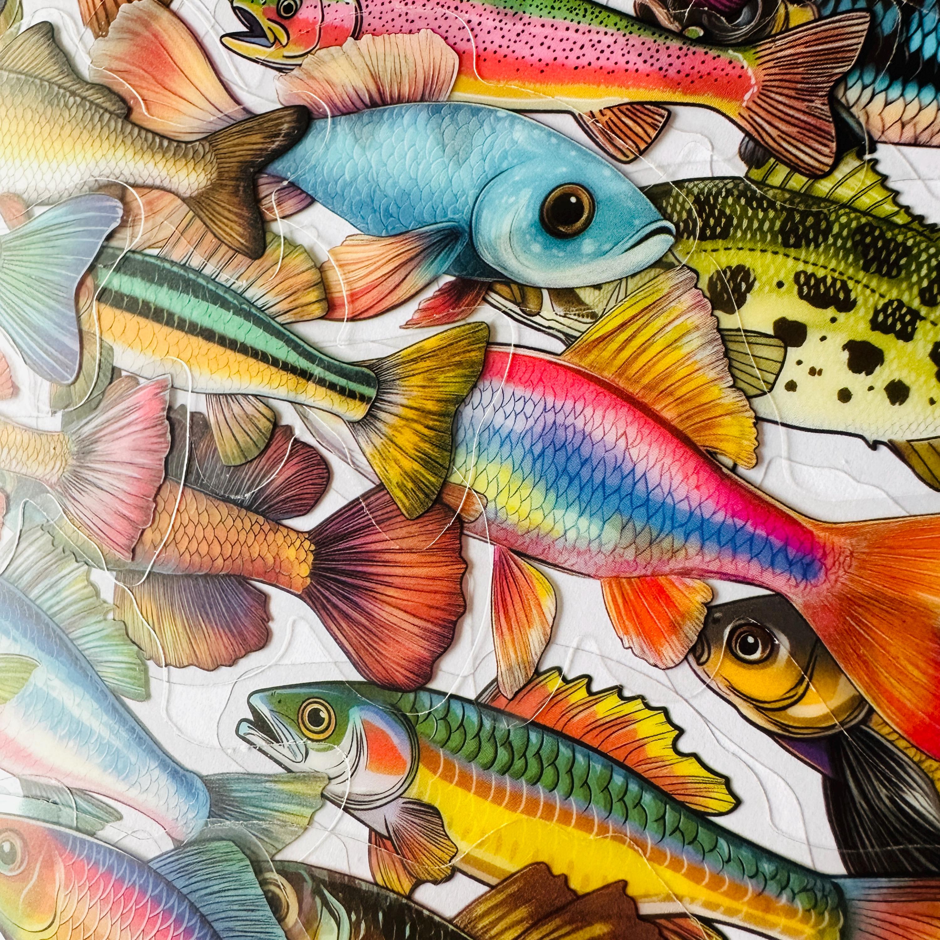 Transparent Fish Sticker 25/50 Vinyl Clear Fish Stickers, Die Cut Decal, Transparent Reusable ...