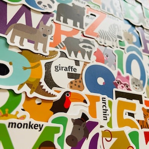 25/50 Vinyl ABC 123 Stickers, Die Cut Decal Set, Waterproof Reusable ...