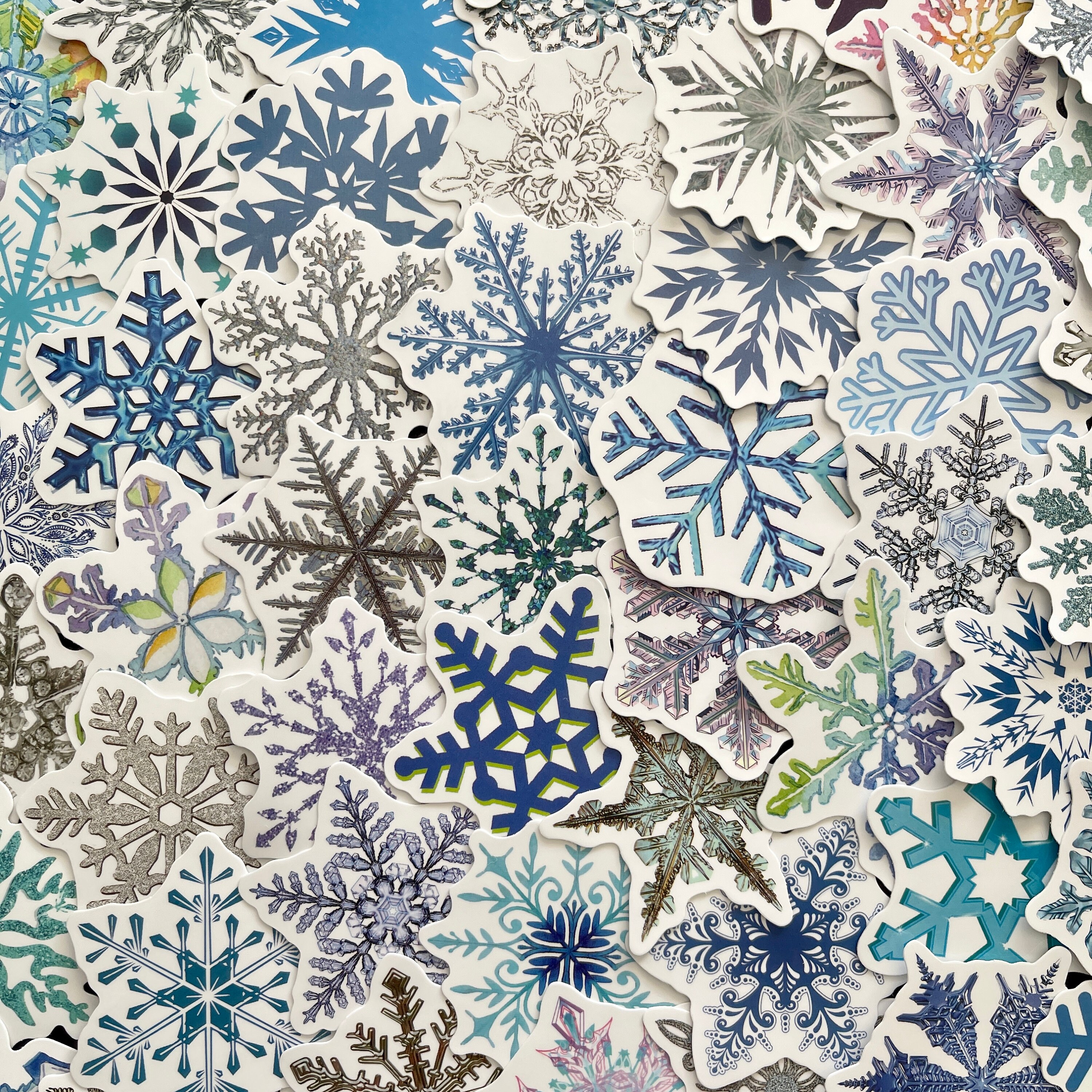 Print and Cut Snowflake Stickers