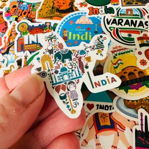 25/50 Vinyl India Stickers, Die Cut Decal Set, Waterproof Reusable ...