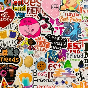 Pegatinas de vinilo 25/50 para mejores amigos, juego de calcomanías troqueladas, impermeables y reutilizables, para siempre, buenas amigas, mejores amigas, mejores amigas, decoración para diario y computadora portátil