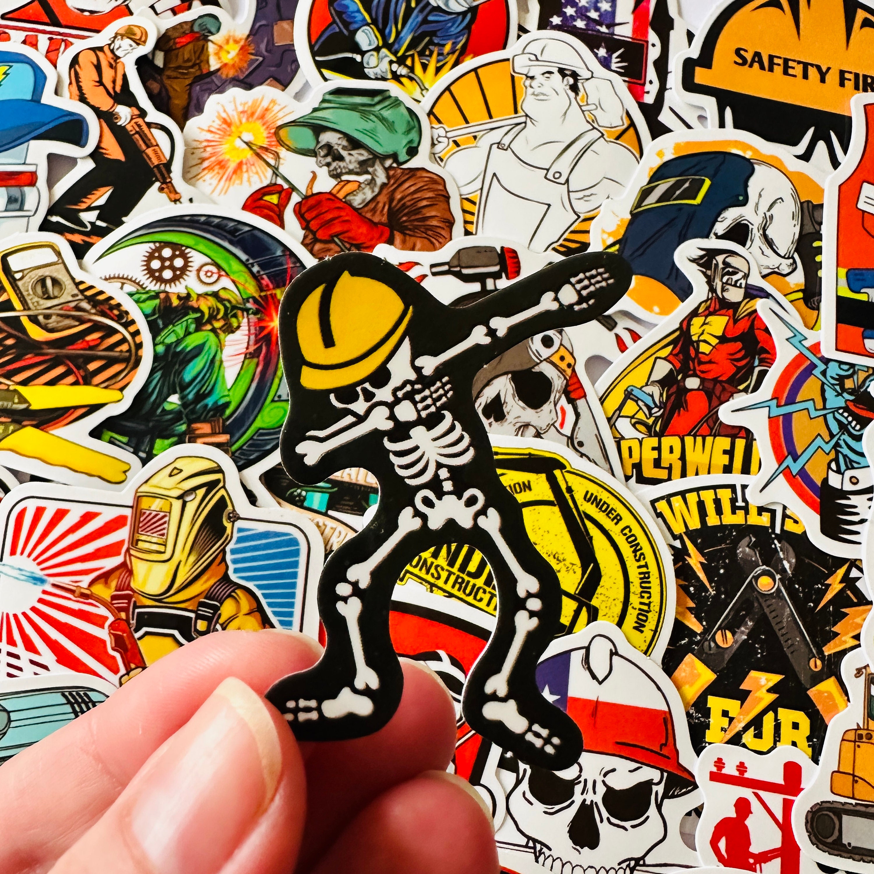 25/50 Vinyl Workman Stickers, Die Cut Decal Set, Waterproof Reusable ...