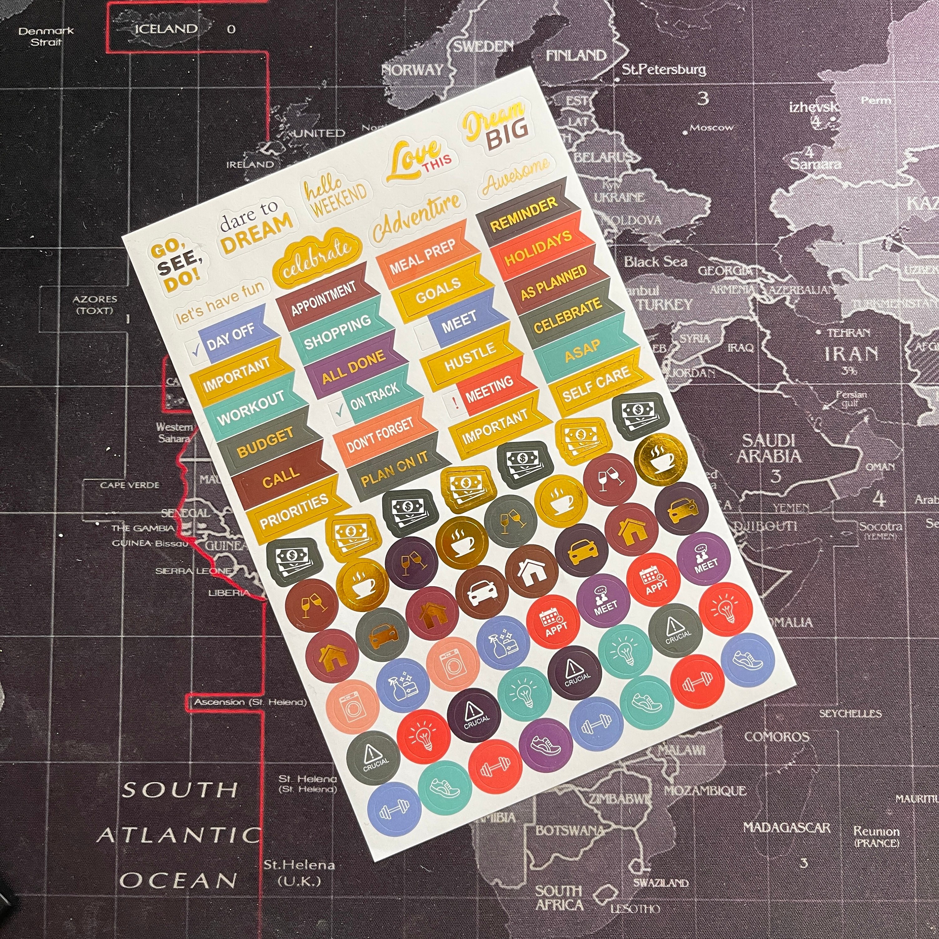 Lifestrategy Sticker 206 Life Planner Stickers | 4 Sheet Decal Set | Waterproof Reusable ...