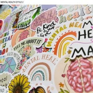 25/50 Vinyl Mental Health Stickers, Die Cut Decal Set, Waterproof ...