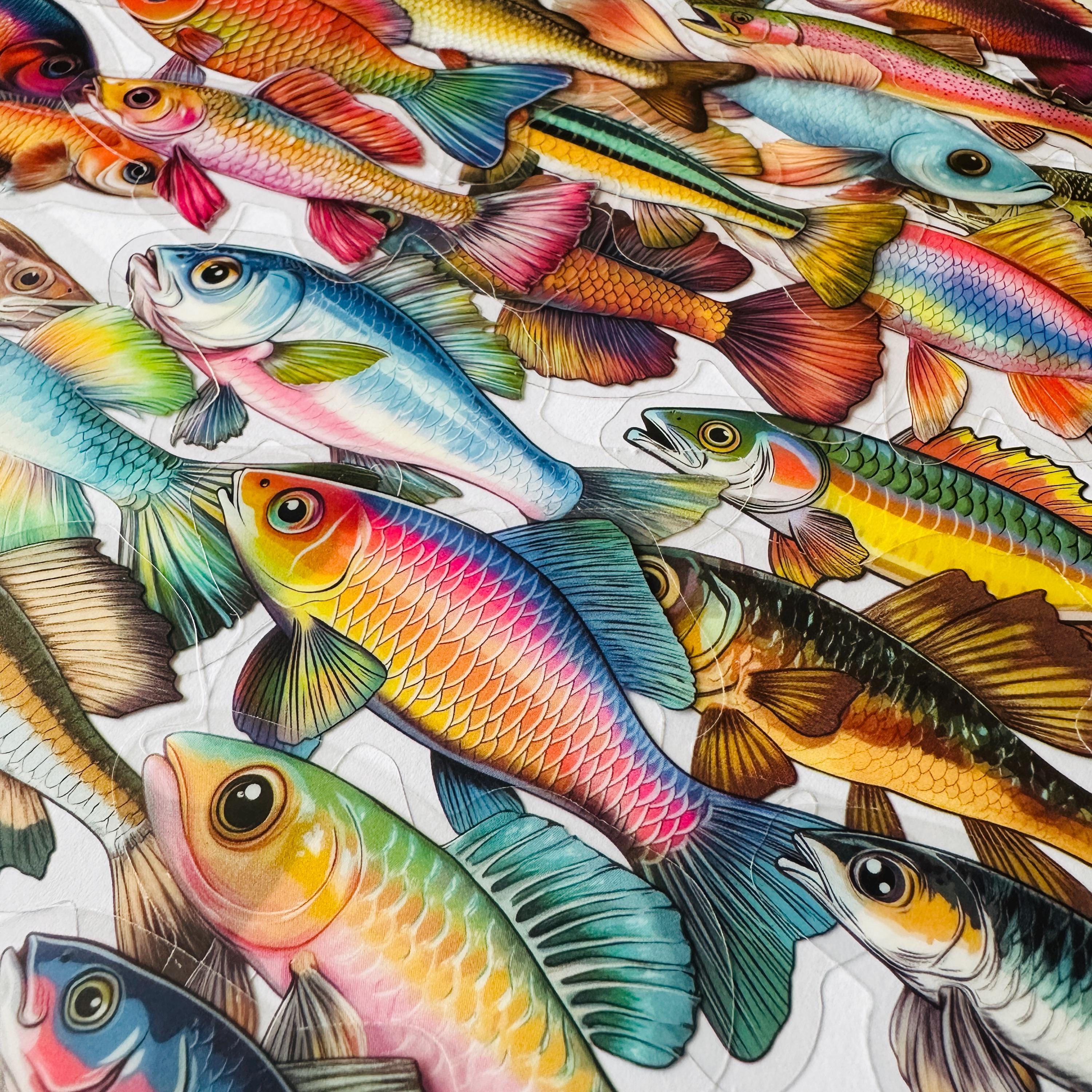 Transparent Fish Sticker 25/50 Vinyl Clear Fish Stickers, Die Cut Decal, Transparent Reusable ...