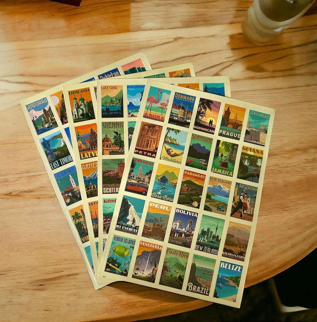 Pack D'autocollants De Voyage Décoratifs En Style Vintage | Vecteur Gratuite