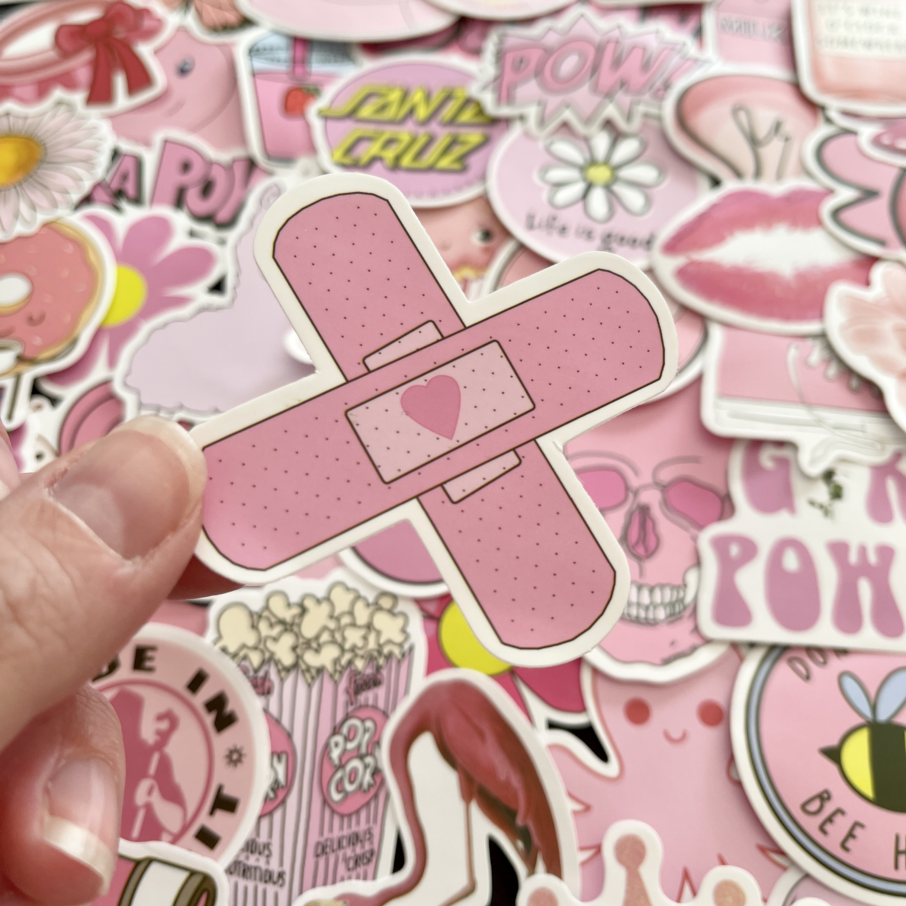 25/50/100 Pink Theme Vinyl Stickers, Die Cut Decal Set, Waterproof ...