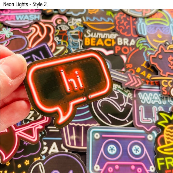  Neon Stickers 100PCS Neon Light Style Waterproof Graffiti  Decals for Water Bottles Skateboard Laptop Party Decorations Vinyl Sticker  Pack Decor : Electronics