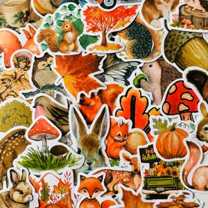 25/50 Vinyl Herbst Themed Aufkleber, sterben Schnitt Aufkleber Set, wasserdicht wiederverwendbar, Vintage Boho Herbst Saison Baum Blatt Kürbis, Decor Craft Art Case