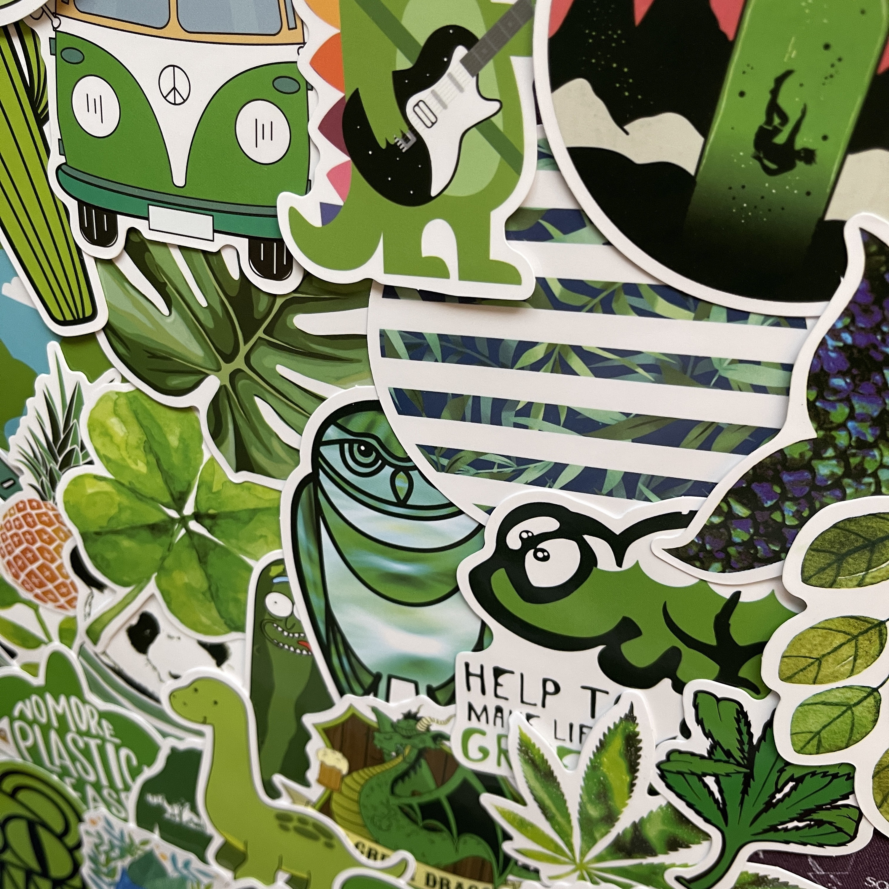 25/50 Vinyl Green Theme Stickers Die Cut Decal Set | Etsy