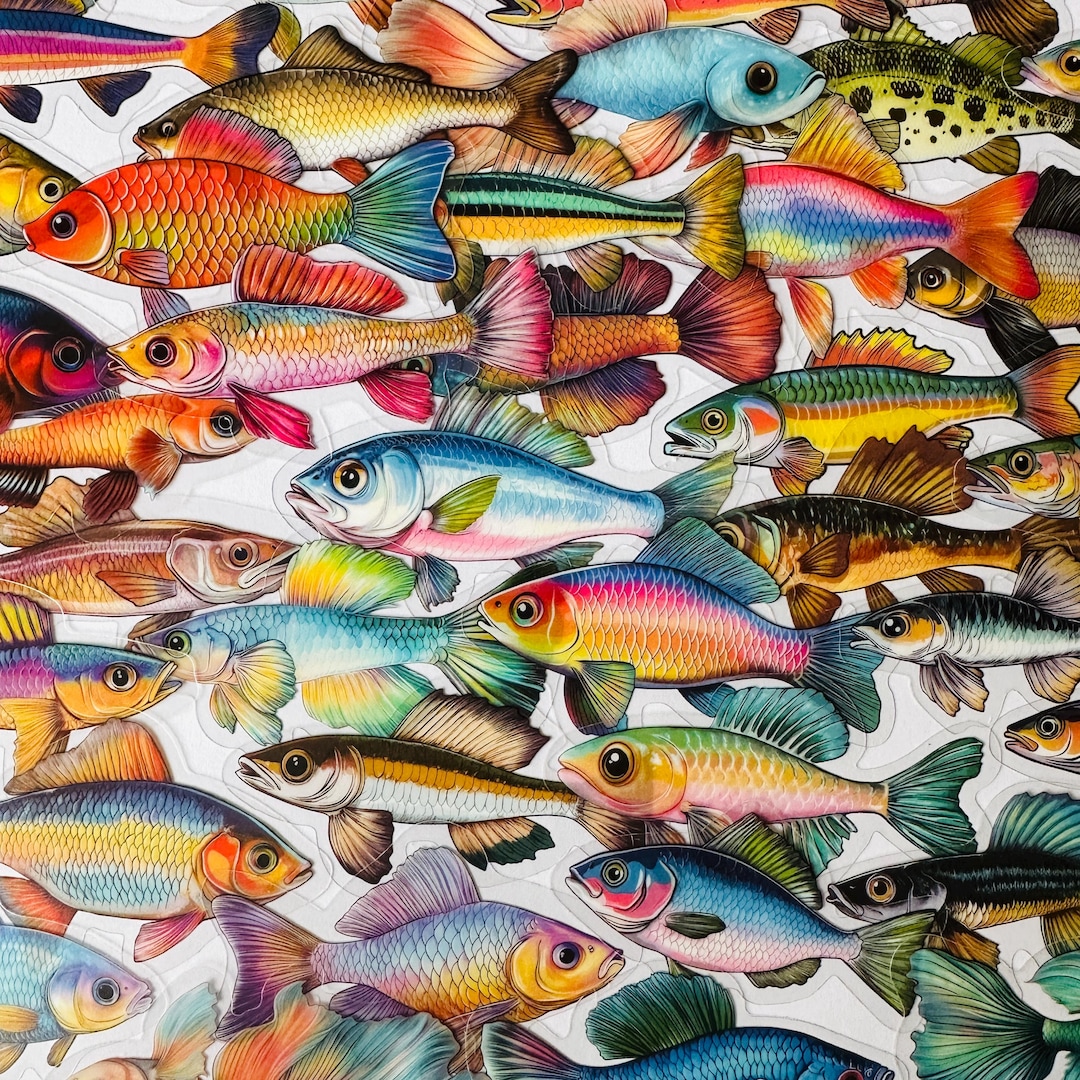Transparent Fish Sticker 25/50 Vinyl Clear Fish Stickers, Die Cut Decal, Transparent Reusable ...