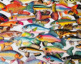 25/50 Vinyl Clear Fish Stickers, Die Cut Decal, Transparent Reusable, Bright Realistic Fancy Goldfish, Planner Window Glass Tank Pond Art