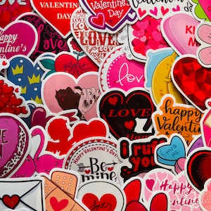 25/50 pegatinas de vinilo Happy Valentines, juego de calcomanías troqueladas, reutilizables a prueba de agua, regalo estético I Love You Cute Heart Lover, Journal Craft Her