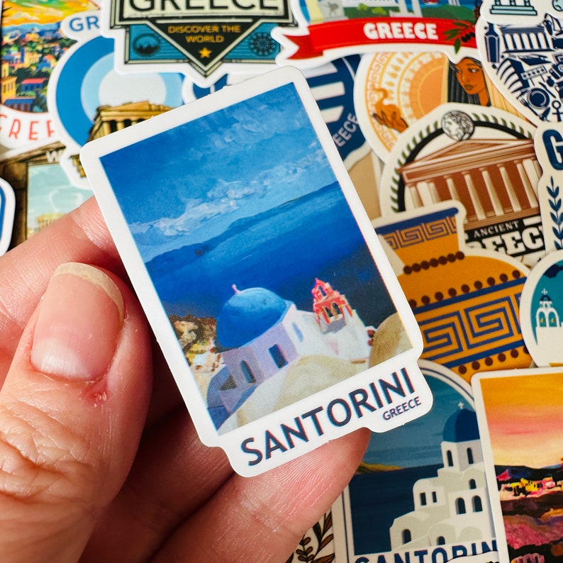 25/50 Vinyl Greece Stickers, Die Cut Decal Set, Waterproof Reusable ...