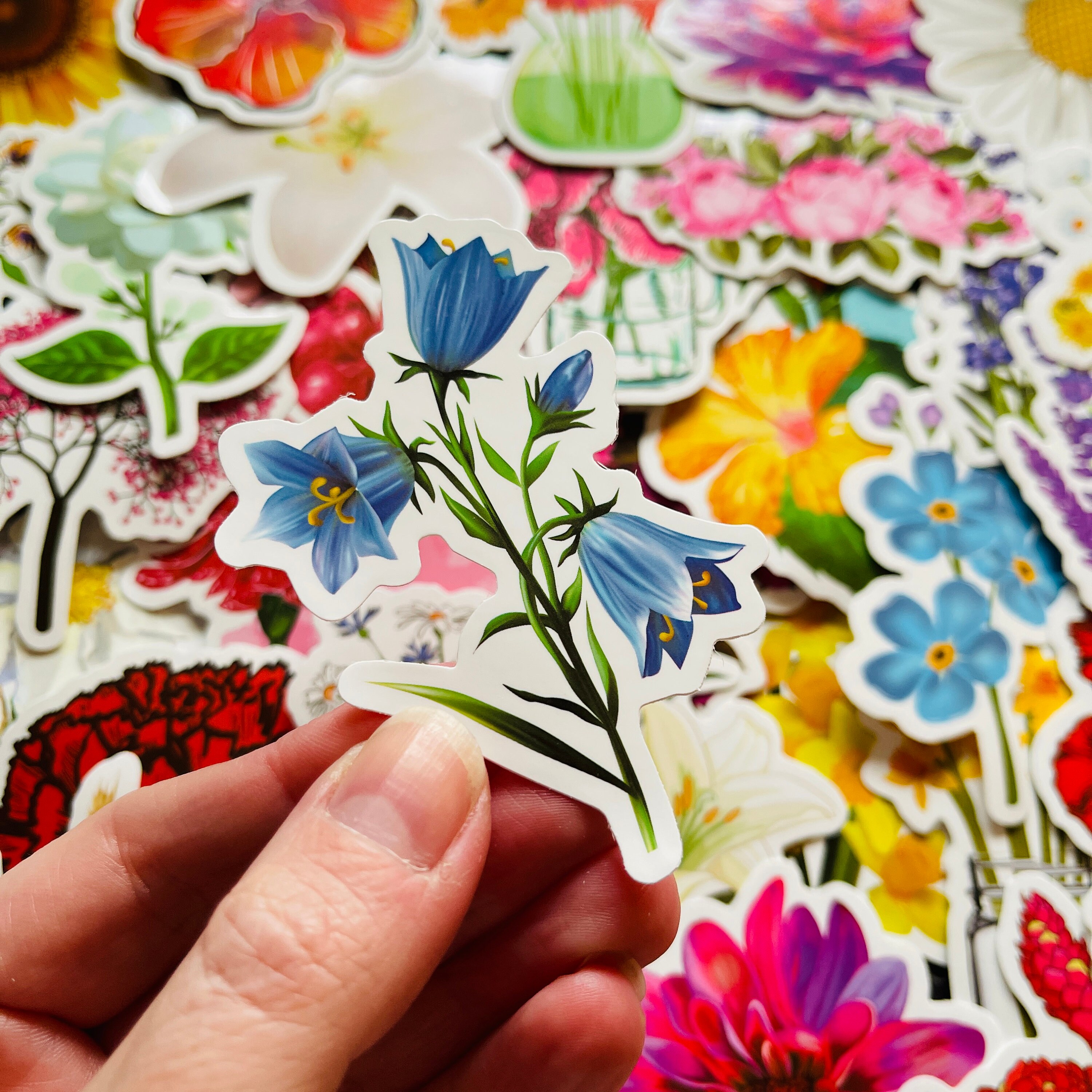 Flower Sticker Dc 25/50 Vinyl Flower Stickers Die Cut Decal Set Waterproof | Etsy