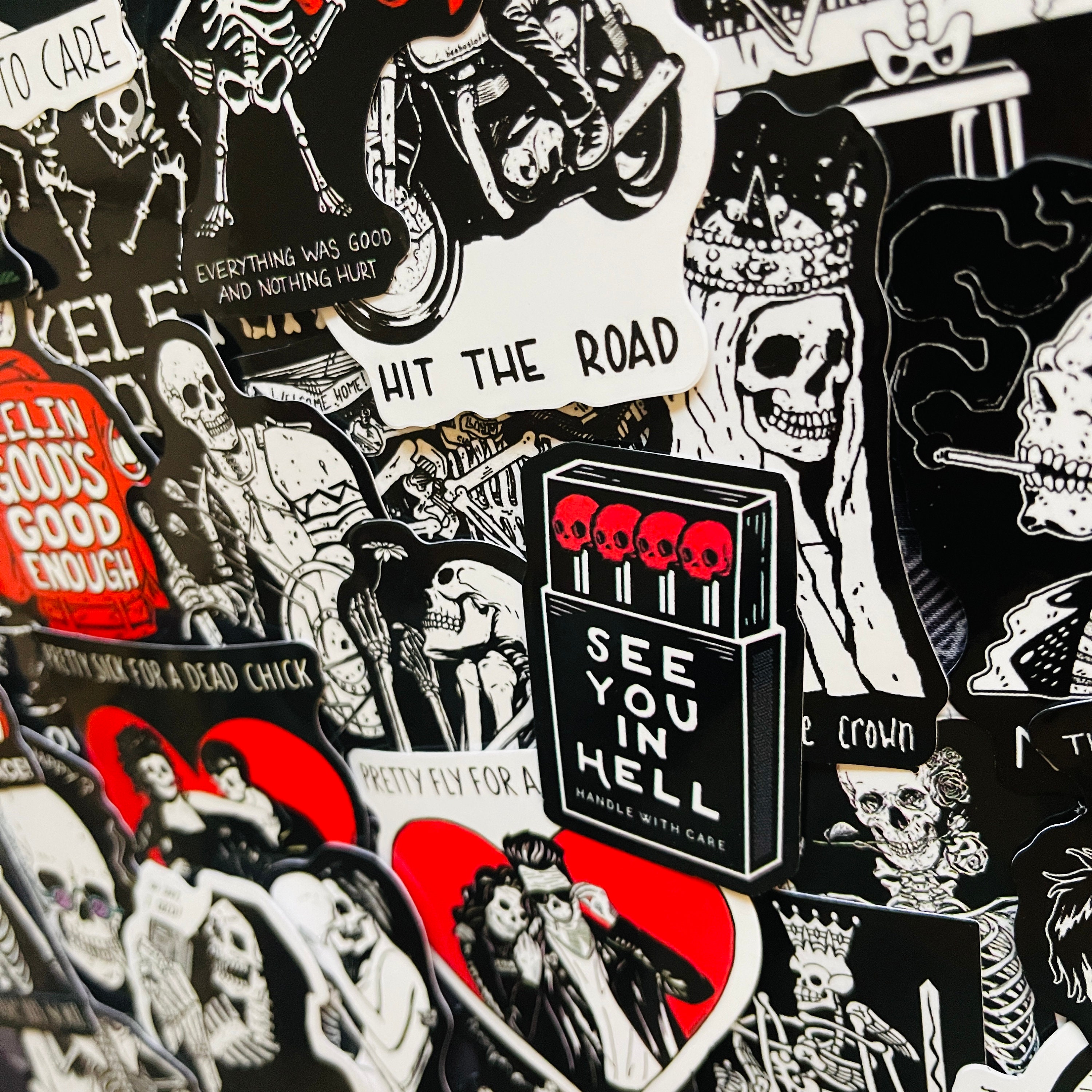 25/50 Vinyl Goth Love Stickers, Durable Die Cut Decal Set